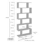 Bibliotecă de Perete Design Vertical Sufragerie Lemn 3 Finisaje - Minetta Viadurini