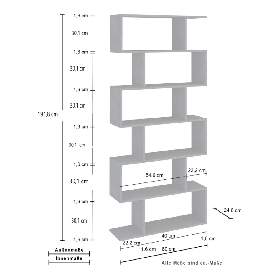 Bibliotecă de Perete Design Vertical Sufragerie Lemn 3 Finisaje - Minetta Viadurini