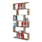 Bibliotecă de Perete Design Vertical Sufragerie Lemn 3 Finisaje - Minetta Viadurini