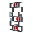 Bibliotecă de Perete Design Vertical Sufragerie Lemn 3 Finisaje - Minetta Viadurini