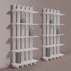 Bibliotecă de perete Shabby Chic în lemn de frasin alb design - Babele Viadurini
