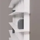 Bibliotecă de perete Shabby Chic în lemn de frasin alb design - Babele Viadurini