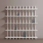 Bibliotecă de perete Shabby Chic în lemn de frasin alb design - Babele Viadurini