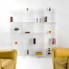 liber în picioare bibliotecă / perete design modern Pam transparent Viadurini