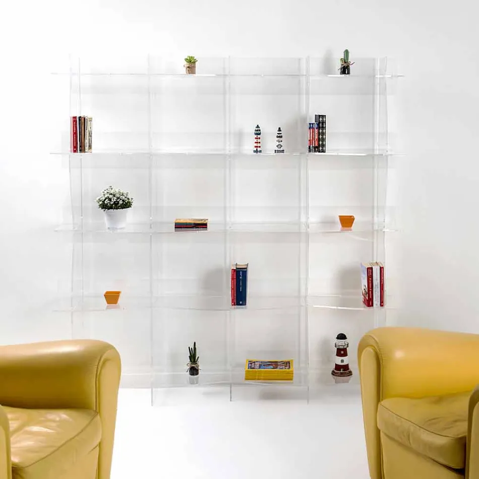 liber în picioare bibliotecă / perete design modern Pam transparent Viadurini