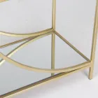 Bibliotecă joasă din oțel și 3 rafturi din sticlă Design elegant - Noralea Viadurini