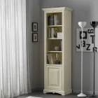 Bibliotecă cu 4 Compartimente și 1 Ușă Din Lemn Made in Italy - Lofn Viadurini