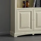 Bibliotecă cu 4 compartimente și 2 uși Din lemn Made in Italy - Eastre Viadurini