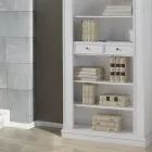 Bibliotecă cu 6 compartimente deschise și 2 sertare Made in Italy - Flora Viadurini