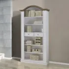 Bibliotecă cu 6 compartimente deschise și 2 sertare Made in Italy - Flora Viadurini