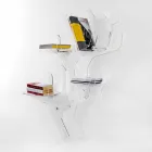 Etajere design modern alb Carol de perete, realizat în Italia Viadurini