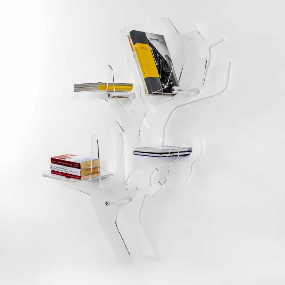 Etajere design modern alb Carol de perete, realizat în Italia Viadurini