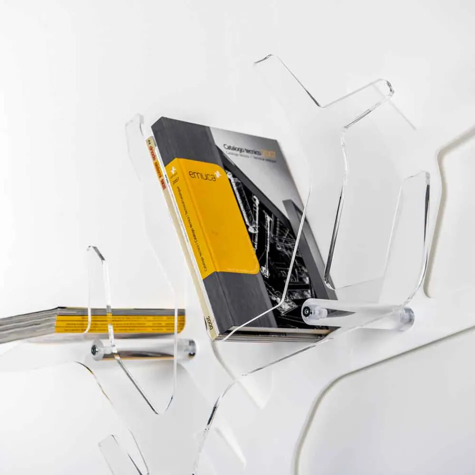 Etajere design modern alb Carol de perete, realizat în Italia Viadurini