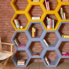 Slide Hexa bibliotecă de perete colorate din Italia Viadurini