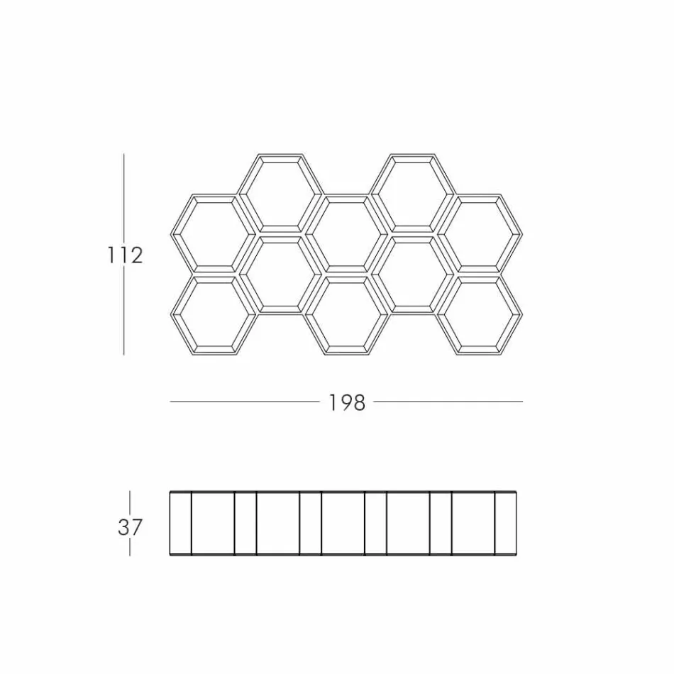 Slide Hexa bibliotecă de perete colorate din Italia Viadurini