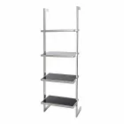 oțel perete Bookcase și design sticlă 60x180x44cm Tafre Viadurini