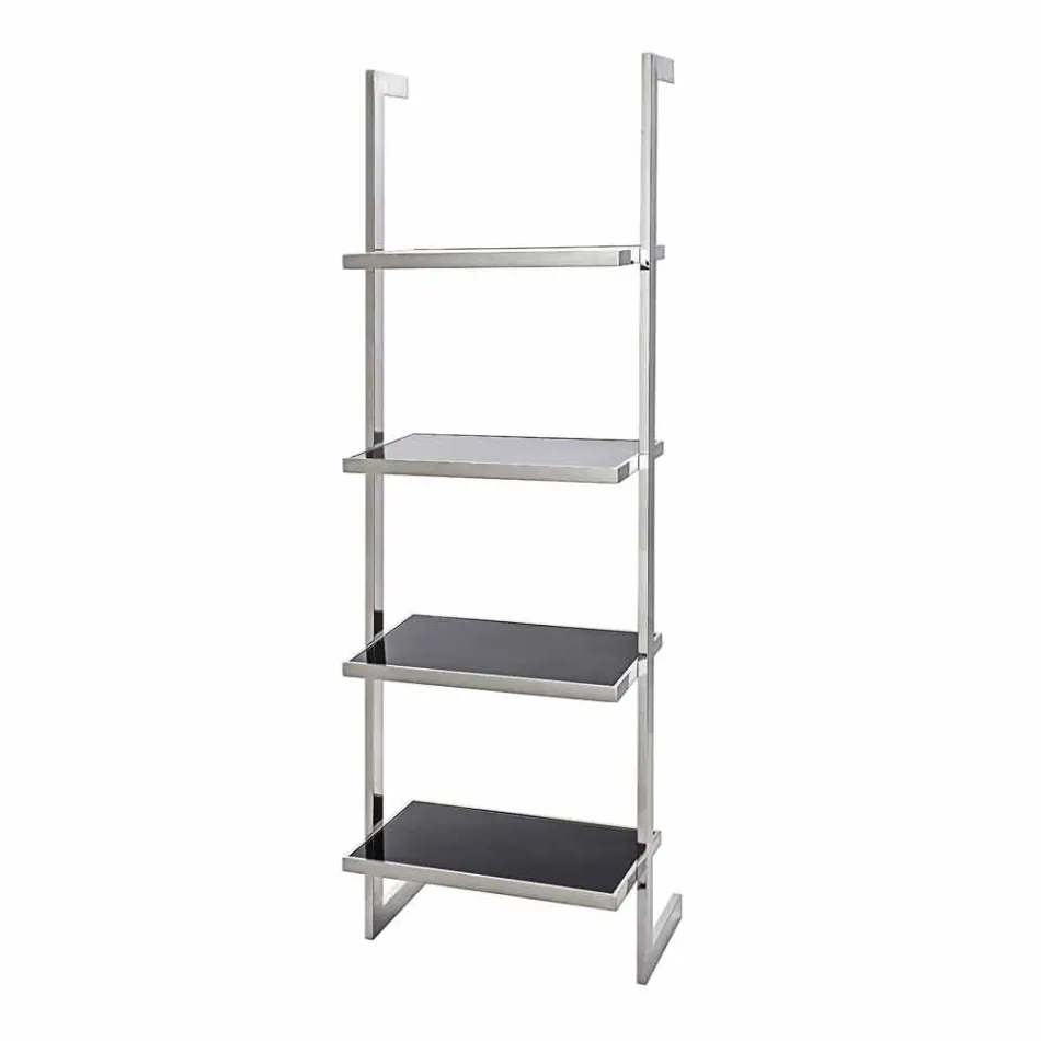 oțel perete Bookcase și design sticlă 60x180x44cm Tafre Viadurini