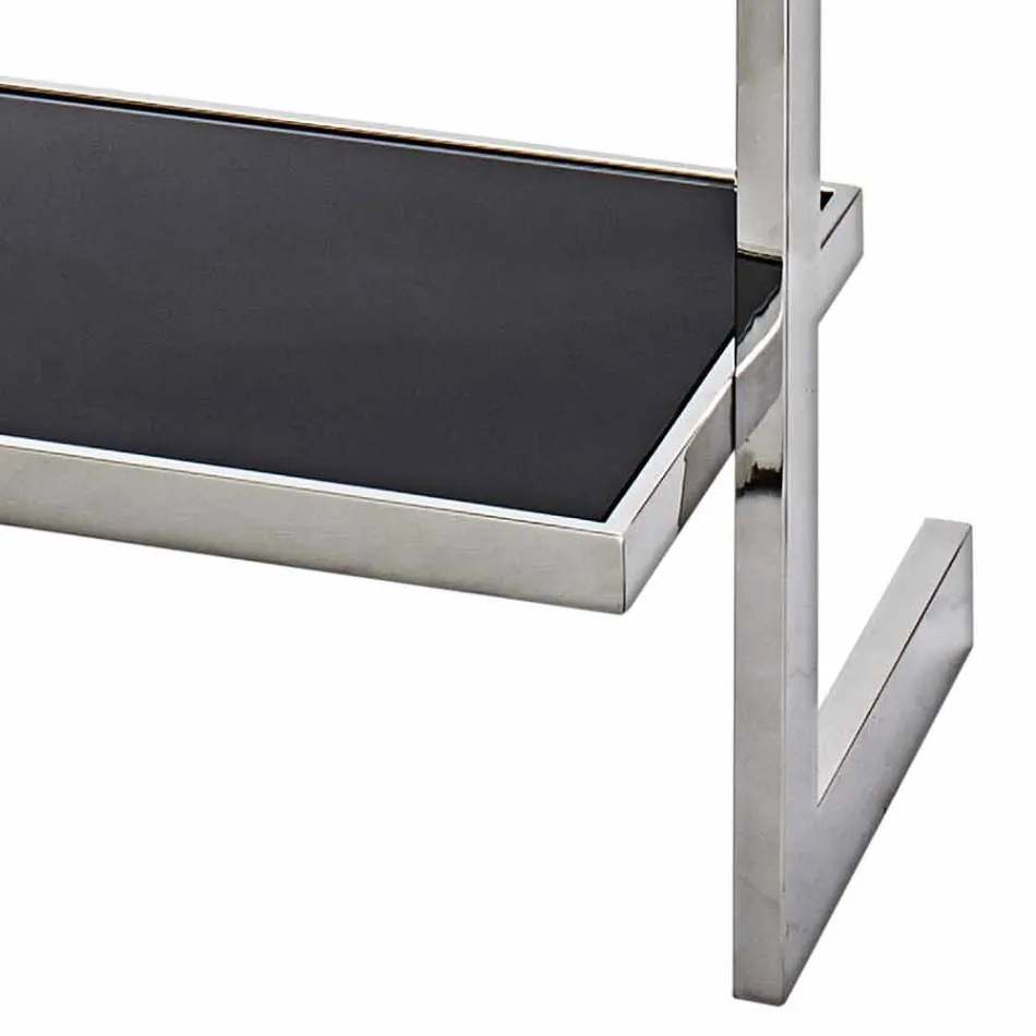 oțel perete Bookcase și design sticlă 60x180x44cm Tafre Viadurini