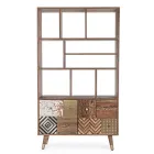 Bibliotecă de sufragerie din lemn de mango și uși reciclate Homemotion - Auriel Viadurini