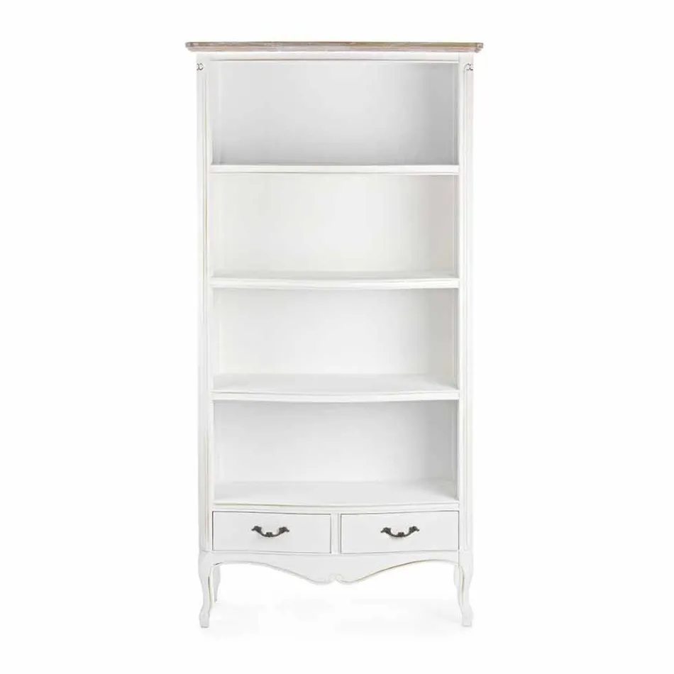 Bibliotecă clasică de podea din lemn cu mânere metalice Homemotion - Spina Viadurini