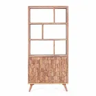 Raft de podea cu design vintage din lemn și oțel Homemotion - Ventador Viadurini