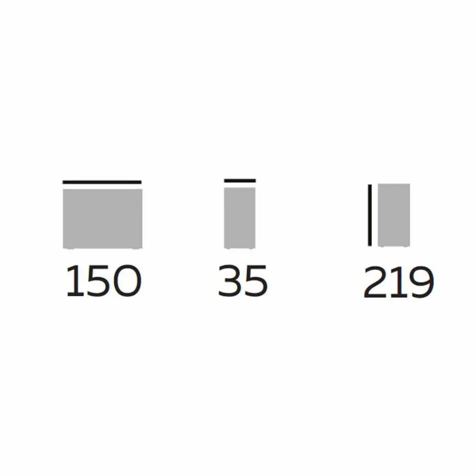 Raft de podea design din lemn cu blaturi din gresie Made in Italy - Aspide Viadurini