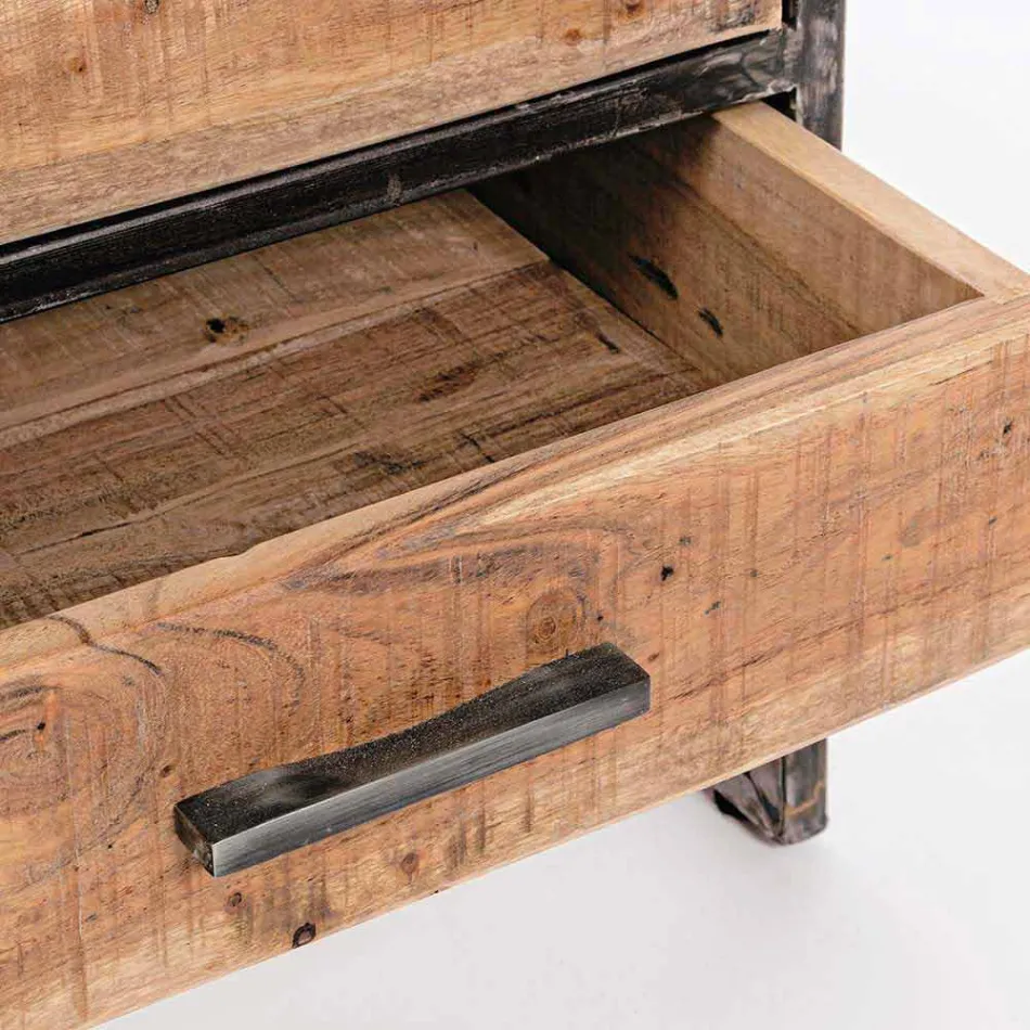 Bibliotecă pentru podea Homemotion din oțel vopsit cu rafturi din lemn - Zompo Viadurini