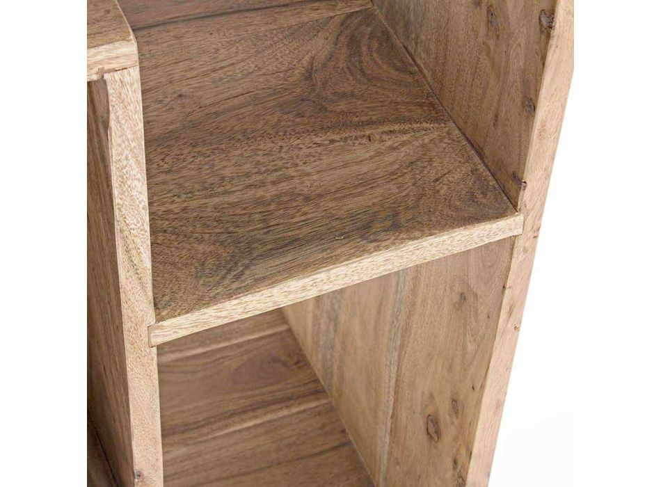 Bibliotecă pentru podea modernă Homemotion cu structură din lemn de salcâm - Genza Viadurini