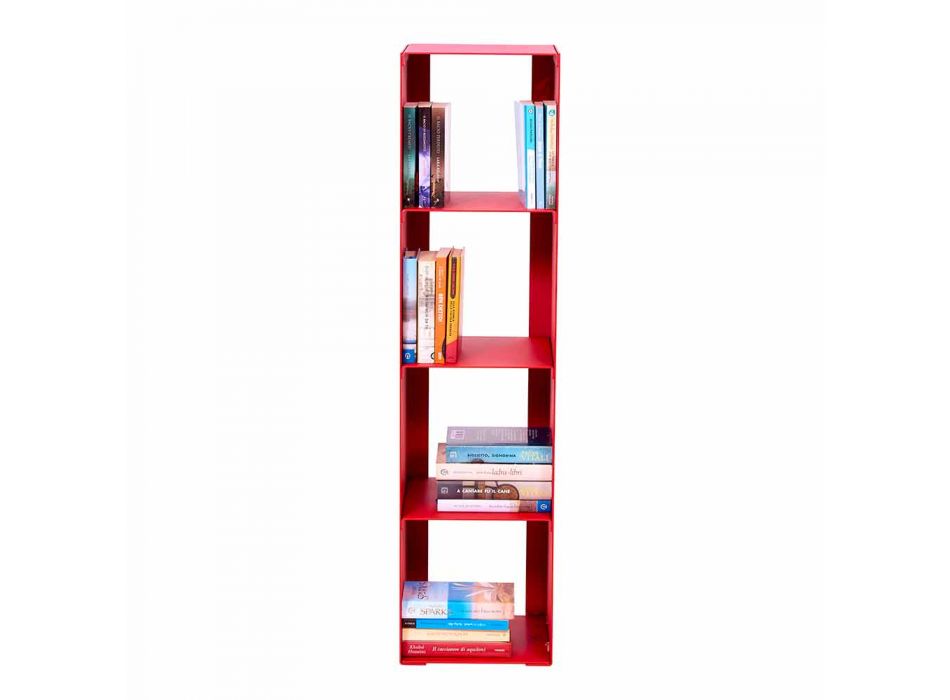 Bibliotecă modernă pentru pardoseală din fier negru, roșu, alb sau gri realizată în Italia - Pls Viadurini