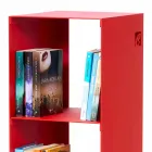 Bibliotecă modernă pentru pardoseală din fier negru, roșu, alb sau gri realizată în Italia - Pls Viadurini