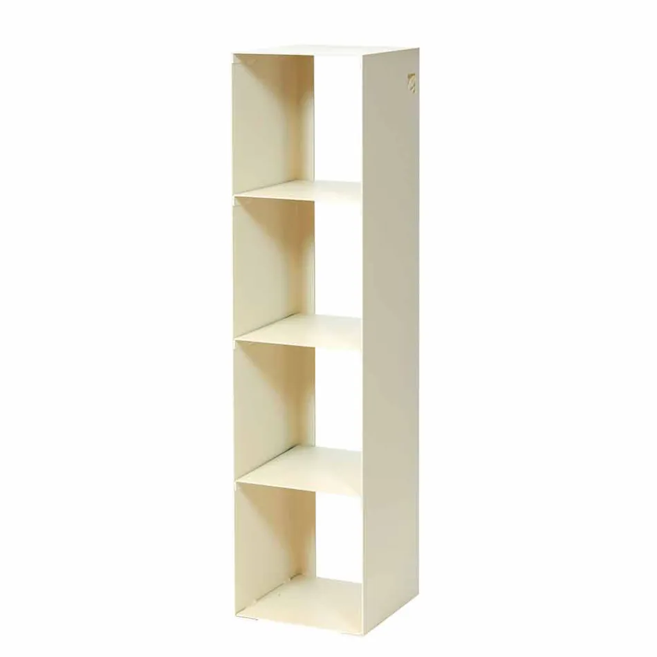 Bibliotecă modernă pentru pardoseală din fier negru, roșu, alb sau gri realizată în Italia - Pls Viadurini