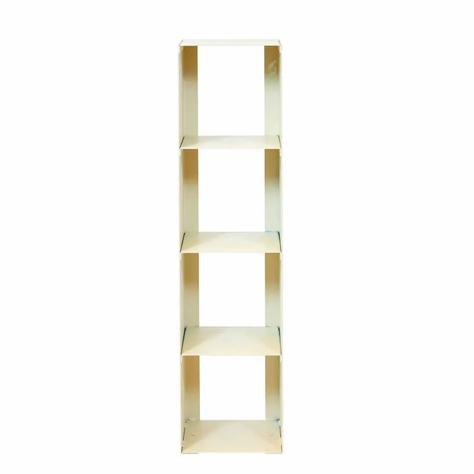 Bibliotecă modernă pentru pardoseală din fier negru, roșu, alb sau gri realizată în Italia - Pls Viadurini