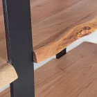 Bibliotecă pentru podea modernă din oțel Homemotion cu rafturi din lemn - Lanza Viadurini