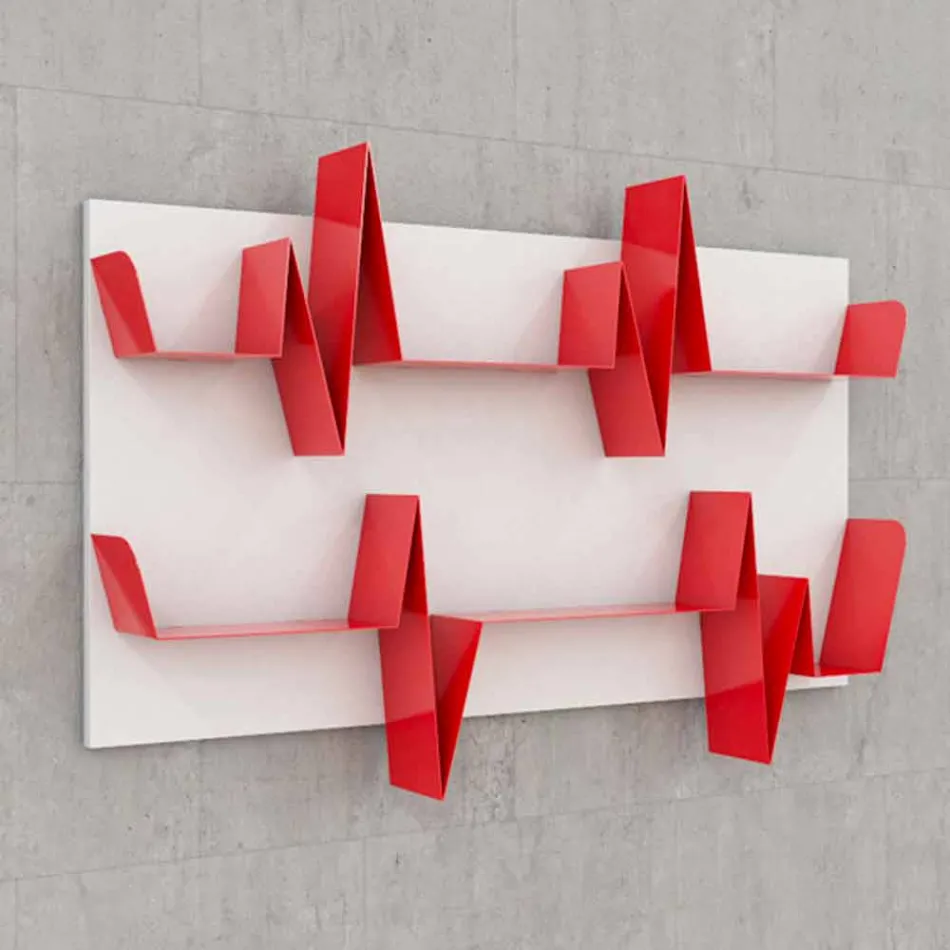 Biblioteca de design Battikuore 130x87 (2 rafturi) Mabele Viadurini