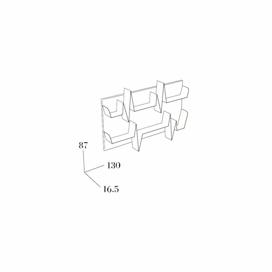 Biblioteca de design Battikuore 130x87 (2 rafturi) Mabele Viadurini