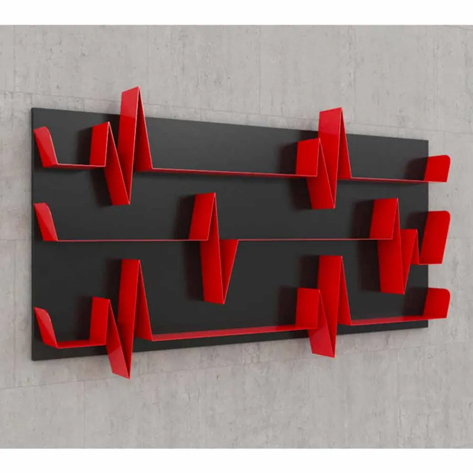 Biblioteca de design Battikuore 186x101 (3 rafturi) Mabele Viadurini