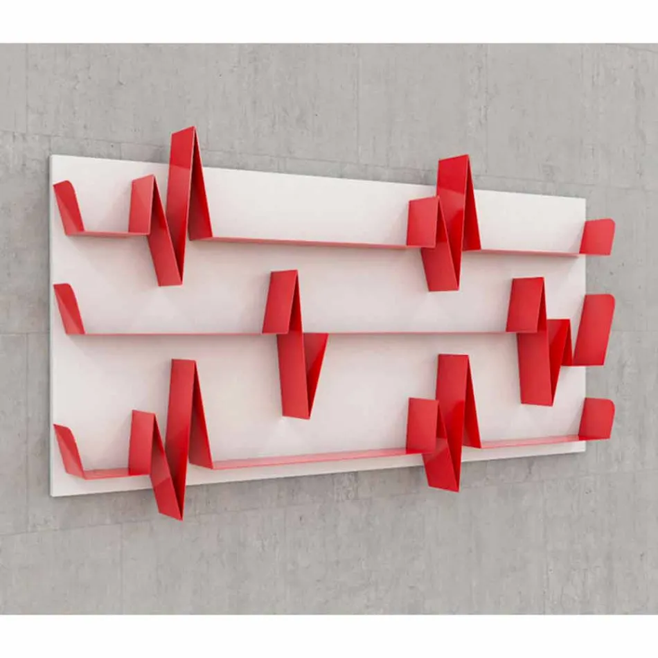 Biblioteca de design Battikuore 186x101 (3 rafturi) Mabele Viadurini