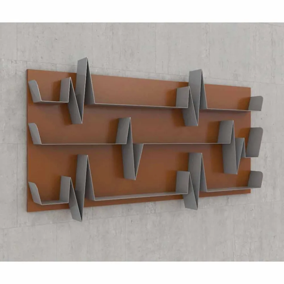 Biblioteca de design Battikuore 186x101 (3 rafturi) Mabele Viadurini