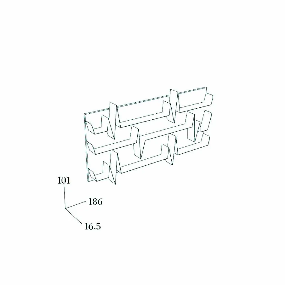 Biblioteca de design Battikuore 186x101 (3 rafturi) Mabele Viadurini