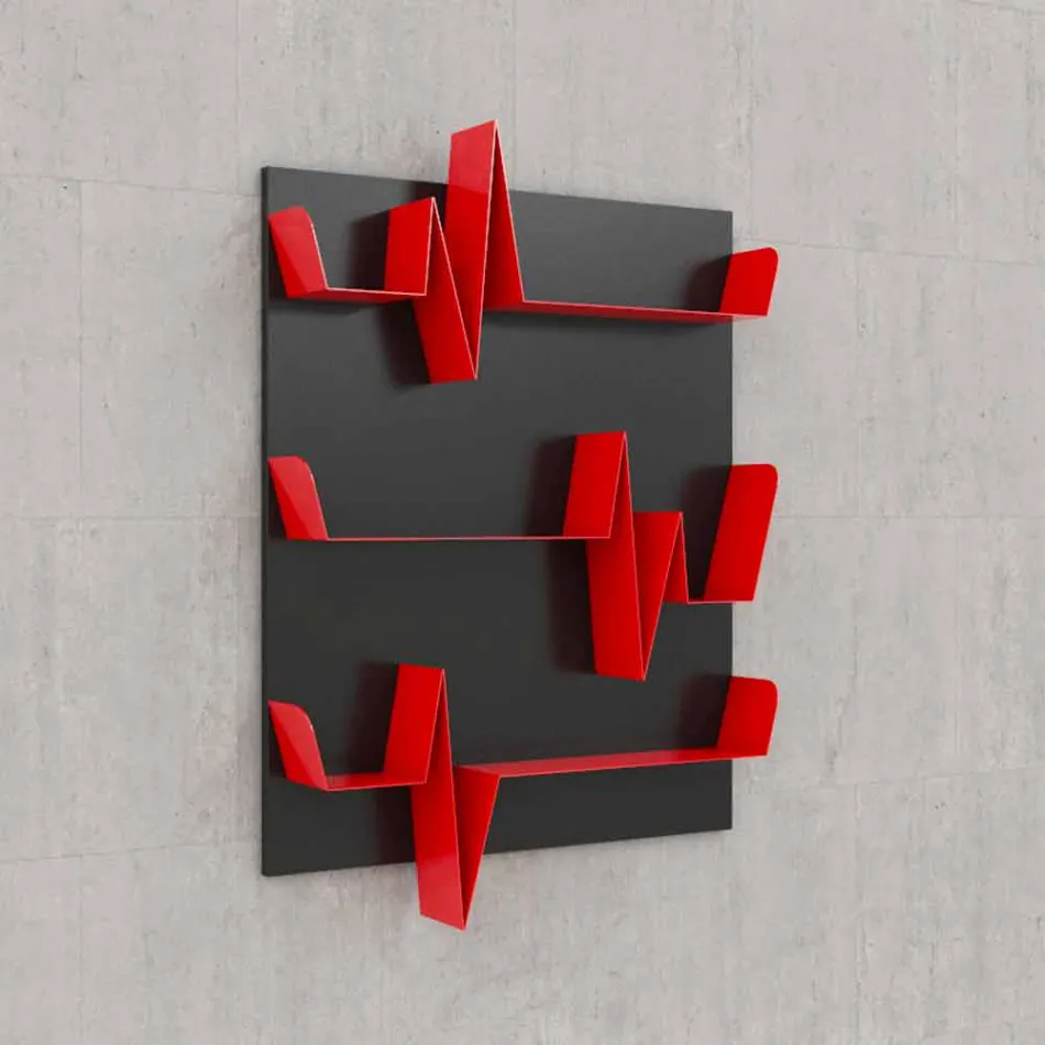 Biblioteca de design Battikuore 90x127 (3 rafturi) Mabele Viadurini