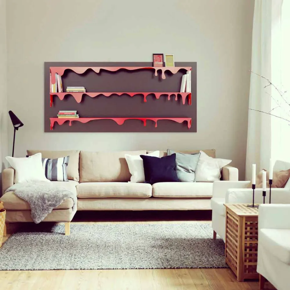 Biblioteca de design Kolata 186x86 (3 rafturi) Mabele Viadurini