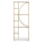 Bibliotecă de sine stătătoare din Oțel și Blaturi din Sticlă Design Elegant - Noralea Viadurini