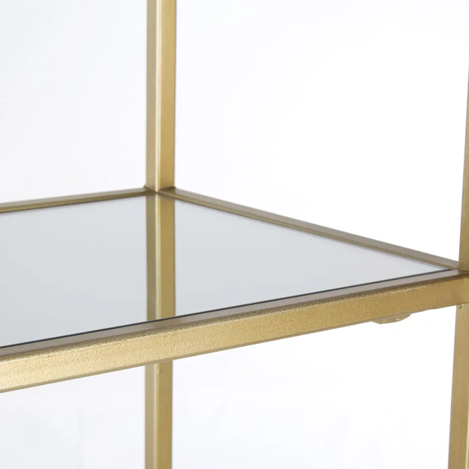 Bibliotecă de sine stătătoare din Oțel și Blaturi din Sticlă Design Elegant - Noralea Viadurini