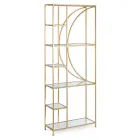 Bibliotecă de sine stătătoare din Oțel și Blaturi din Sticlă Design Elegant - Noralea Viadurini