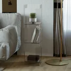 Bibliotecă de sine stătătoare din Cristal Acrilic Transparent sau Fumat - Icaria Viadurini