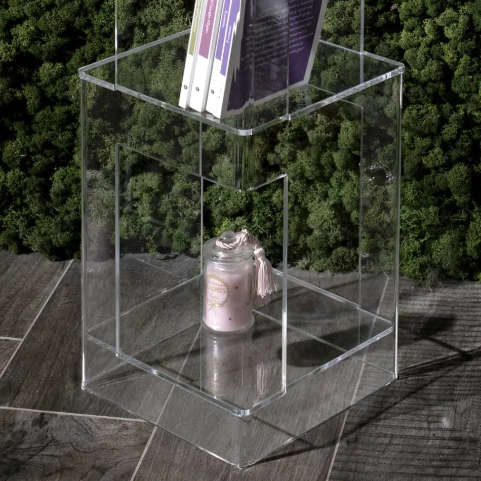 Bibliotecă de sine stătătoare din Cristal Acrilic Transparent sau Fumat - Icaria Viadurini