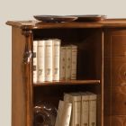 Biblioteca din lemn de nuc incrustat cu 4 sertare Made in Italy - Caligola Viadurini
