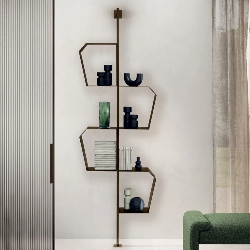 Bibliotecă din metal vopsit cu picioare reglabile, fabricată în Italia - Fernanda Viadurini