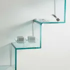 Bibliotecă pentru obiecte pe perete Design original în scară de sticlă - Volano Viadurini