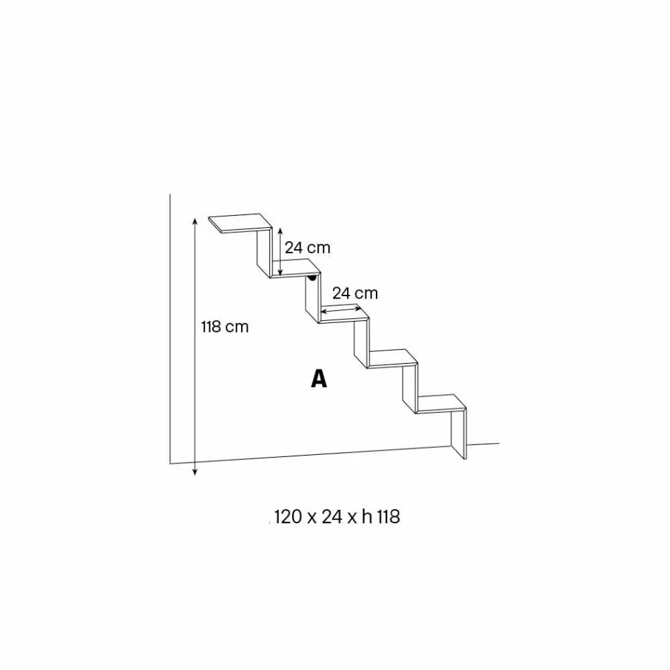 Bibliotecă pentru obiecte pe perete Design original în scară de sticlă - Volano Viadurini